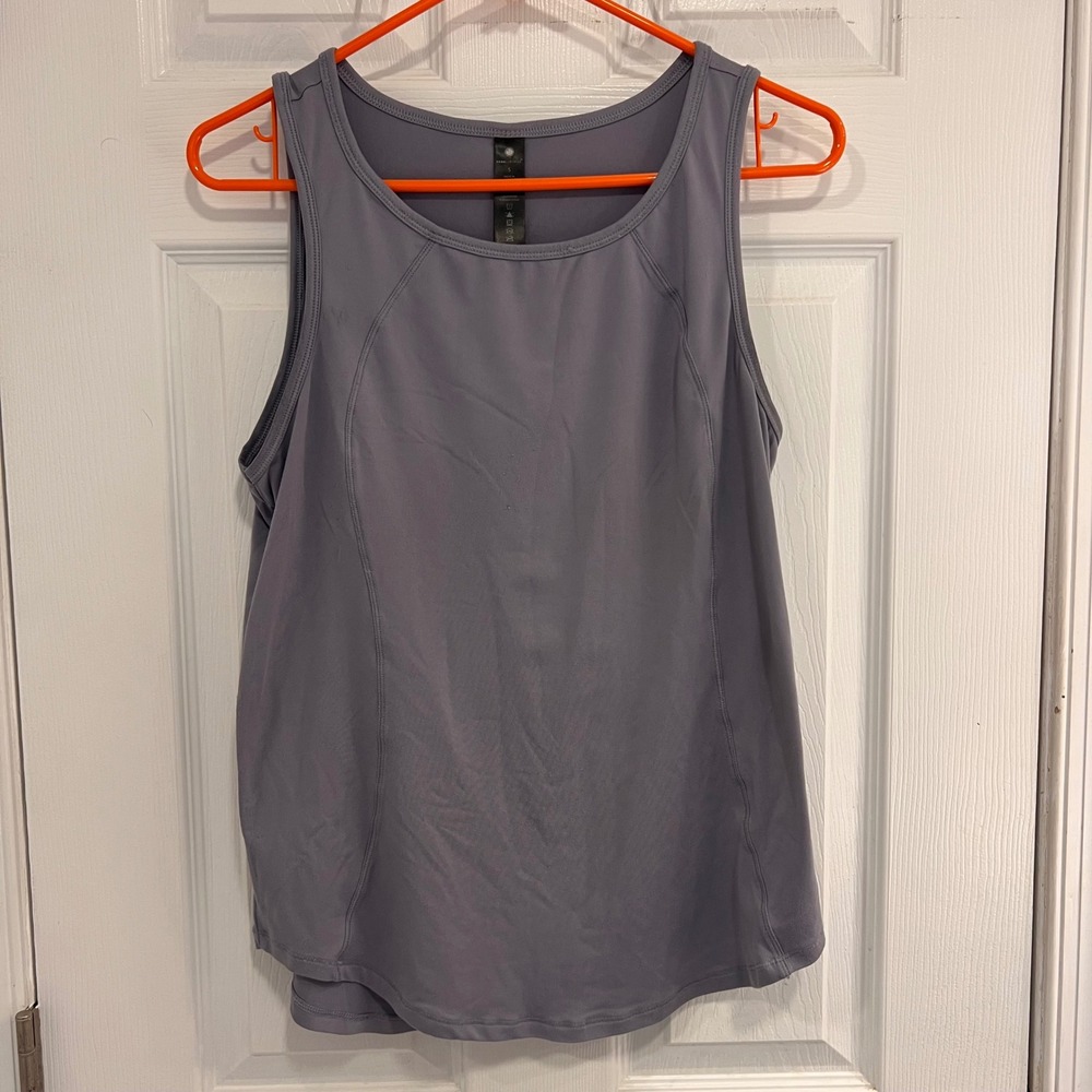 Yogalicious Womens Scoop Neck Active Tank Top Purple Grey Small Sleeveless